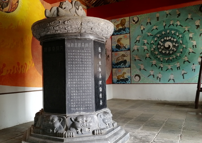 Teorie taiji vytesaná do sloupu (Muzeum taiji v Chenjiagou)